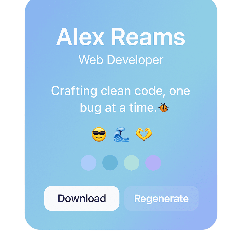 A showcase of different persona cards created with PersonaForge